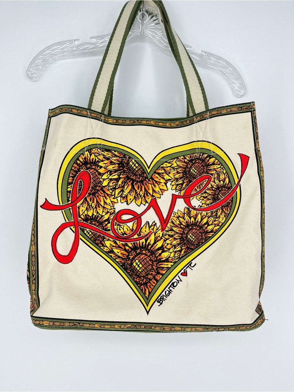 Brighton Love Tote Bag Something Wonderful About Happen Canvas 15x15 Zip Pocket